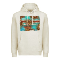 Oatmeal Heather Serape and Leopard Background Premium Hoodie - texasbilliewilder