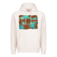 Pale Pink Serape and Leopard Background Premium Hoodie - texasbilliewilder