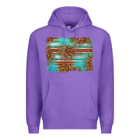 Purple Serape and Leopard Background Premium Hoodie - texasbilliewilder