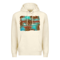 Sandshell Serape and Leopard Background Premium Hoodie - texasbilliewilder