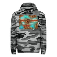 Slate Camo Serape and Leopard Background Premium Hoodie - texasbilliewilder
