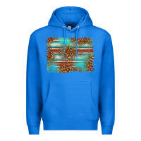 True Royal Serape and Leopard Background Premium Hoodie - texasbilliewilder