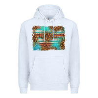 White Serape and Leopard Background Premium Hoodie - texasbilliewilder