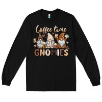 Black coffee time gnomies Long Sleeve Tee - MaliasSmallBusiness