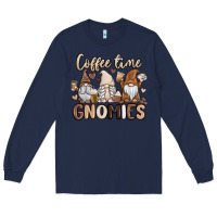 Navy coffee time gnomies Long Sleeve Tee - MaliasSmallBusiness