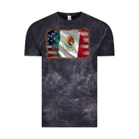 Cloud Black mexico flag and usa flag Vintage Tee - AdoDesignShop