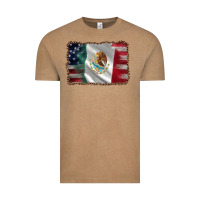 Vintage Coffee mexico flag and usa flag Vintage Tee - AdoDesignShop