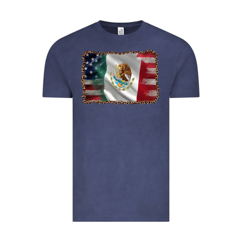 Mexico Flag And Usa Flag Vintage Tee by AdoDesignShop | Teevron