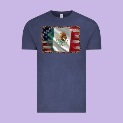 Mexico Flag And Usa Flag Vintage Tee Designed By Adodesignshop