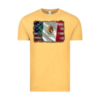 Vintage Mustard mexico flag and usa flag Vintage Tee - AdoDesignShop