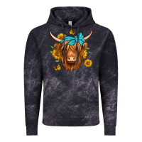 Cloud Black sunflower long haired cow Vintage Hoodie - Jasminsmagicworld