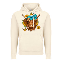 Vintage Artic sunflower long haired cow Vintage Hoodie - Jasminsmagicworld
