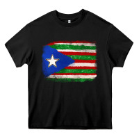 Black Mexico and Puerto Rico Flag Heavy Core Tee - texasbilliewilder