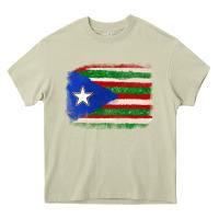 Mossy Mexico and Puerto Rico Flag Heavy Core Tee - texasbilliewilder
