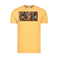 Vintage Mustard western horses gemstone horse cowhide leopard floral background licens Vintage Tee - Artiststas