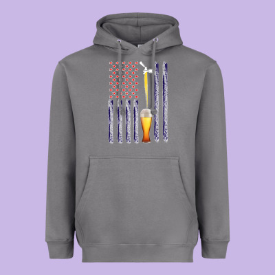 American Flag Beer Heavyweight Hoodie Designed By Bettercallsaul
