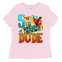 Bubblegum Pink 5th grade dude Ladies Tee - texasbilliewilder