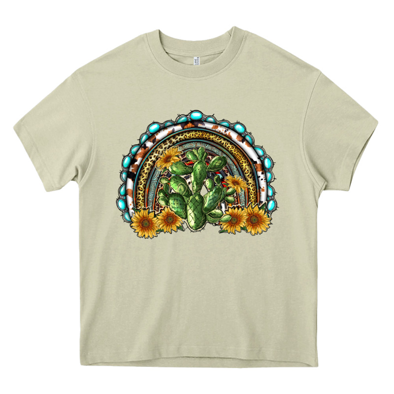 Western Rainbow With Cactus Heavy Core Tee by RanaPortraitStore | Teevron