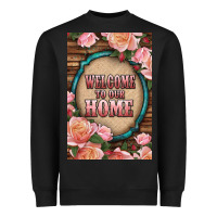 Black Western Welcome To Our Home Heavyweight Sweatshirt - LillyAllenDesigns