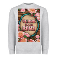 Heather Grey Western Welcome To Our Home Heavyweight Sweatshirt - LillyAllenDesigns