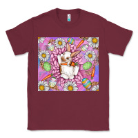 Burgundy Easter Bunny Classic Tee - CowhideDigitalArt