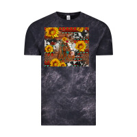 Cloud Black western horse with sunflowers and aztec leopard cowhide Vintage Tee - Artiststas