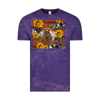 Cloud Purple western horse with sunflowers and aztec leopard cowhide Vintage Tee - Artiststas