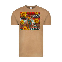 Vintage Camel western horse with sunflowers and aztec leopard cowhide Vintage Tee - Artiststas