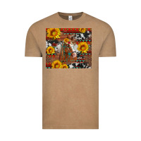 Vintage Coffee western horse with sunflowers and aztec leopard cowhide Vintage Tee - Artiststas