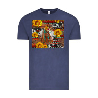 Vintage Denim western horse with sunflowers and aztec leopard cowhide Vintage Tee - Artiststas