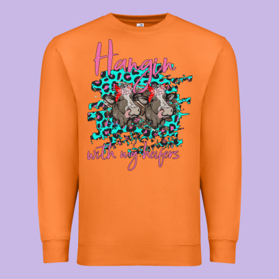 Hangin With My Heifers Premium Sweatshirt Designed By Bettercallsaul