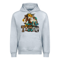 Heather Grey can't be tamed horse Urban Hoodie - OliviaCreatesArt