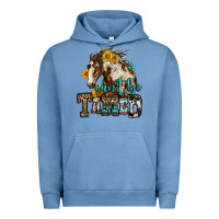 Pigment Pebble Blue can't be tamed horse Urban Hoodie - OliviaCreatesArt
