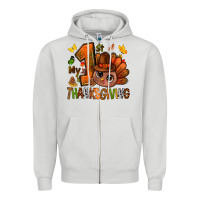 Dove Grey my first thanksgiving with turkey bbs Zipper Hoodie - BundleAndBundleShop