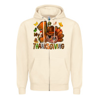 Sandshell my first thanksgiving with turkey bbs Zipper Hoodie - BundleAndBundleShop