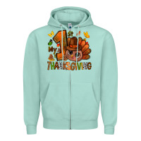 Seafoam my first thanksgiving with turkey bbs Zipper Hoodie - BundleAndBundleShop