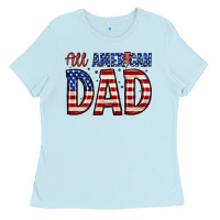 Baby Blue all american dad Ladies Tee - Zillion Design Studio