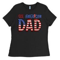 Black all american dad Ladies Tee - Zillion Design Studio