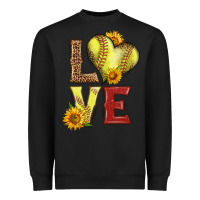 Black western love softball Heavyweight Sweatshirt - LillyAllenDesigns