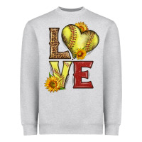 Heather Grey western love softball Heavyweight Sweatshirt - LillyAllenDesigns