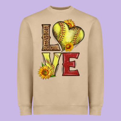 Western Love Softball Heavyweight Sweatshirt Designed By Lillyallendesigns
