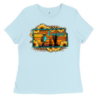 Baby Blue kansas owl sunset sunflower map Ladies Tee - JahusDesignShop
