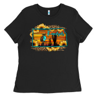 Black kansas owl sunset sunflower map Ladies Tee - JahusDesignShop