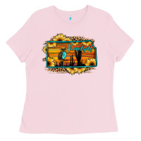 Bubblegum Pink kansas owl sunset sunflower map Ladies Tee - JahusDesignShop
