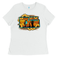 Kansas Owl Sunset Sunflower Map Ladies Tee | Teevron
