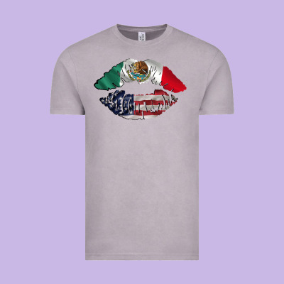 Mexico Usa Lips Vintage Tee Designed By Adodesignshop