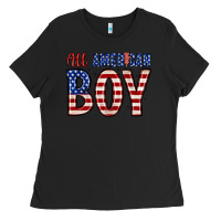 Black all American boy Ladies Tee - Zillion Design Studio