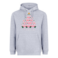 Heather Grey Christmas Tree Flamingo Heavyweight Hoodie - Bettercallsaul