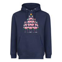 Navy Christmas Tree Flamingo Heavyweight Hoodie - Bettercallsaul