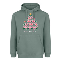 Sage Christmas Tree Flamingo Heavyweight Hoodie - Bettercallsaul